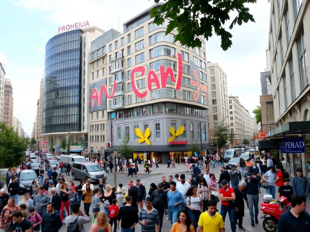 Viață urbană aglomerată în orașele mari din România.